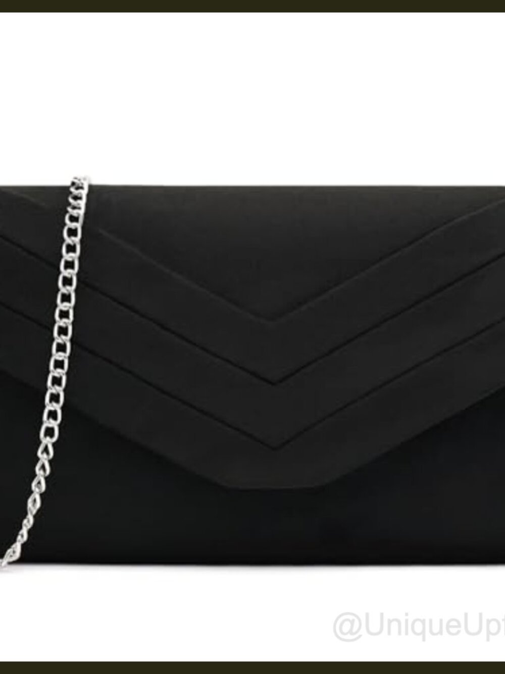 Suede Pleated Evening Clutch Purse with Chain Strap